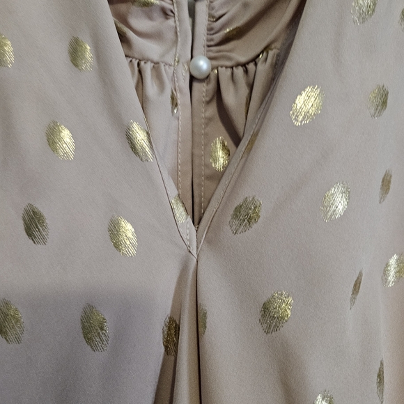 Women's Champagne and Gold Blouse Size Large. - Picture 4 of 5